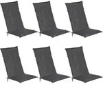 6er Set Beautissu Hochlehner Auflage Loft Hl 120x50x6cm Graphitgrau
