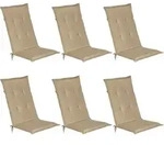 6er Set Beautissu Hochlehner Auflage Loft Hl 120x50x6cm Natur