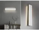 Trio - Flache Led Wandleuchte Concha Up And Down Wei&szlig; - 3 Stufen Dimmer, Breite 47cm