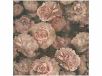 Blumentapete Vintage rosa | Pfingstrosen Tapete im Shabby Chic 374022 | Altrosa