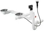 Hansgrohe D17-11 Automatische Ab- Und &Uuml;berlaufgarnitur F&uuml;r Doppelbecken Granit,