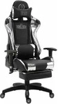 Clp - Gaming B&uuml;rostuhl Turbo Xl Mit Fu&szlig;ablage Schwarz/wei&szlig; Kunstleder (metallic)