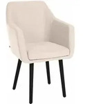 Besucherstuhl Utrecht Stoff Beige Schwarz