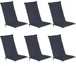 6er Set Beautissu Hochlehner Auflage Loft Hl 120x50x6cm Dunkelblau