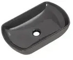 Fackelmann - Keramik Aufsatzbecken Oval Grau