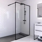 Marwell City Duschwand - 120 X 200 Cm - Schwarz - Begehbare Dusche - Walk-in -