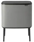 Brabantia - Bo Touch Bin M&uuml;lleimer, Legierter Stahl, Kunststoff, Mineralbeton Grau,