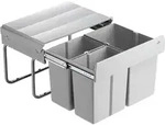 Wesco 757451-85 Einbau Abfallsammler Trio-shorty 3-fach, Alugrau
