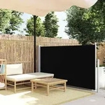 Ausziehbare Seitenmarkise 120&times;500 Cm Schwarz Vidaxl