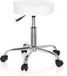 Hocker / Drehhocker / Arbeitsstuhl Operator Ii Kunstleder Weiss Chrom Hjh Office