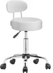 Rollhocker Mit Lehne H&ouml;henverstellbar 10cm Polsterung 360&deg;c Drehbar 46-60cm