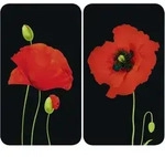 Glasabdeckplatte Universal Mohn, 2er Set F&uuml;r Alle Herdarten - Wenko