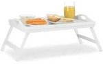 Relaxdays Betttablett Bambus, Klappbar, Mit Griffen, Erh&ouml;hter Rand, Zum