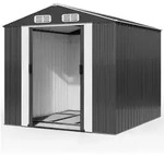 Ger&auml;tehaus Xxxl 315x260x180 Cm Inkl. 4 Haken 8m2 Mit Fundament Schiebet&uuml;r Metall
