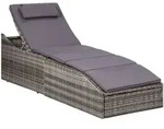 Sonnenliege Mit Auflage Poly Rattan Grau Vidaxl