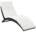 Klappbare Sonnenliege Mit Auflage Poly Rattan Schwarz Vidaxl