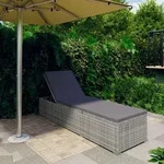 Sonnenliege Mit Auflage Poly Rattan Grau - Vidaxl