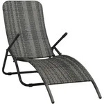 Klappbare Sonnenliege Poly Rattan Grau - Vidaxl
