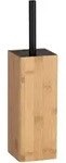 Wc-garnitur Padua Bambus, Wc-b&uuml;rstenhalter, Braun, Bambus Natur, Metall Schwarz -