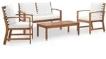 4-tlg. Garten-lounge-set Mit Auflagen Massivholz Akazie - Vidaxl
