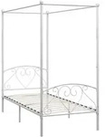 Himmelbett-gestell Wei&szlig; Metall 120 X 200 Cm Vidaxl