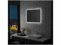 Badezimmer-Wandspiegel mit LEDs 80x60 cm Vidaxl Silber