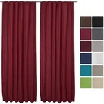 2er Set Thermovorhang Gardine Rot Amelie Tk, 140x245cm