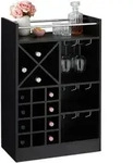 Relaxdays Weinregal Mit Glashalter, 22 Flaschen, Freistehend, Wein Und Sekt, Hausbar