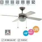 Deckenventilator Gelsina, 4 Fl&uuml;gel Ventilator Mit Zugkette, Beleuchtung Und Sommer