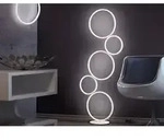 Ringleuchte Led Stehlampe Rondo Mit Fu&szlig;schalter Aus Metall In Wei&szlig; Matt, 115cm