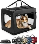 Lionto Hundetransportbox Faltbar, Stabile Stoffbox Mit Mesh-eins&auml;tzen, Ideal F&uuml;r