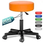 Rollhocker H&ouml;henverstellbar 10cm Polsterung 46-60cm Sitzh&ouml;he 360&deg; Drehbar &Oslash;35cm