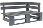 Outdoor-eckbank Paletten Holz Grau - Vidaxl