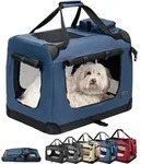 Lionto Hundetransportbox Faltbar, Stabile Stoffbox Mit Mesh-eins&auml;tzen, Ideal F&uuml;r