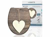 Schütte - wc Sitz wood heart, Duroplast Toilettendeckel mit Absenkautomatik und