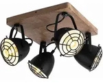 Deckenlampe Holzlampe Schwarz Esszimmerleuchte Landhaus Deckenstrahler 4 Flammig,