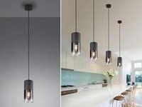 Trio - Pendelleuchte Robin Mit Rauchglas 1-flammig Metall Schwarz, &Oslash; 10cm