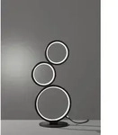 Flache Led Ringleuchte Rondo Tischlampe Aus Metall Schwarz Matt, H&ouml;he 45cm