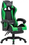 Gaming-stuhl Mit Fu&szlig;st&uuml;tze Gr&uuml;n Und Schwarz Kunstleder Vidaxl