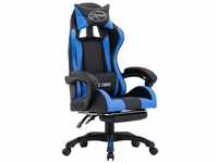 Bonnevie - Gaming-Stuhl mit Fußstütze Blau und Schwarz Kunstleder vidaXL981190