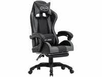 Bonnevie - Gaming-Stuhl mit Fußstütze Grau und Schwarz Kunstleder vidaXL251091
