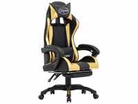 Gaming-Stuhl mit Fußstütze Golden und Schwarz Kunstleder vidaXL262104