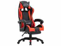 Gaming-Stuhl mit Fußstütze Rot und Schwarz Kunstleder vidaXL897942