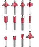 Kwb - 12-teiliger Oberfr&auml;ser Satz M. 8-mm Schaft, Hartmetall Hm, Div....