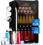 Klarstein - Beersafe Xxl Onyx K&uuml;hlschrank 80 Liter 3 B&ouml;den Panoramaglast&uuml;r