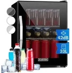 Klarstein - Beersafe M Onyx K&uuml;hlschrank 33 Liter 2 B&ouml;den Panoramaglast&uuml;r