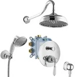 Duschsystem Unterputz Nostalgie Retro Einhandmischer Regendusche Komplett Set -