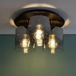 Lampe Beth Deckenleuchte 35cm Schwarz/rauchglas 3x A60, E27, 60w, G.f. Normallampen