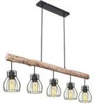 Retro Decken H&auml;nge Lampe Holz Balken Wohn Zimmer Beleuchtung Gitter Pendel Leuchte