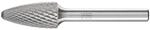 Hartmetall Fr&auml;sstift Rundbogen Rbf &Oslash; 12x25 Mm Schaft-&oslash; 6 Mm Z4 Universal Mittel